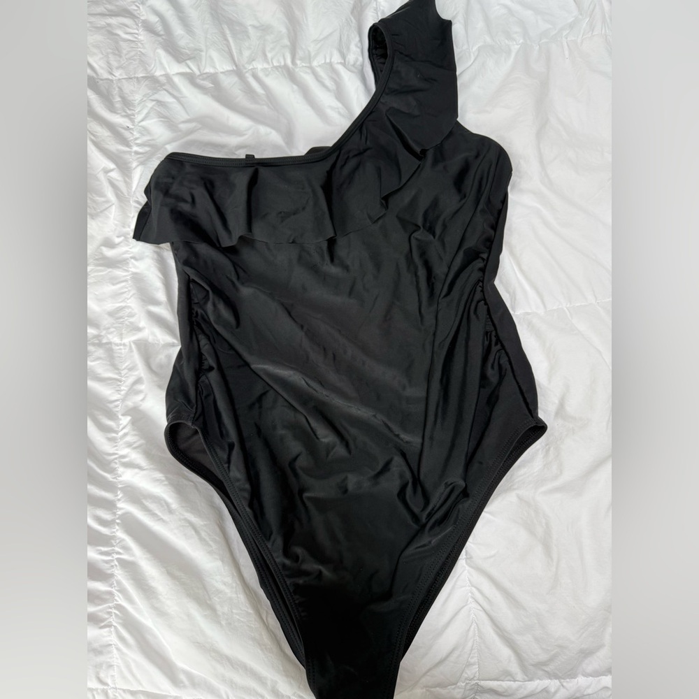 Size large black one piece bathing suit